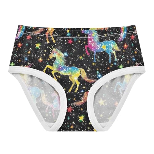 Wusikd Rainbow Unicorns Girls' Underwear Cotton Stars Girls Briefs Soft Toddler Underwear 2T - Main Image