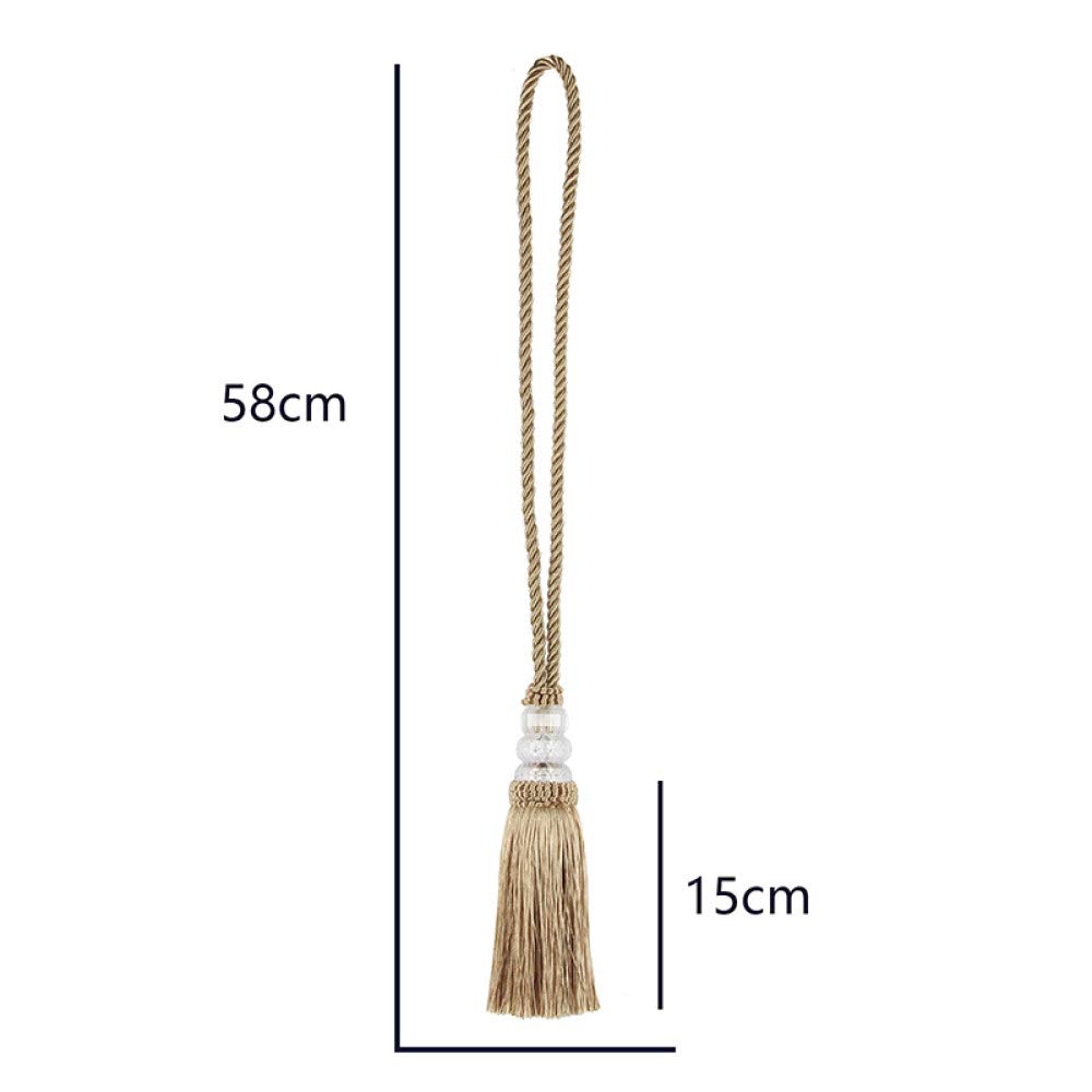 2 o 4 borlas de Cristal para Colgar Cortinas， Accesorios para decoración de Habitaciones，Gold-2pcs