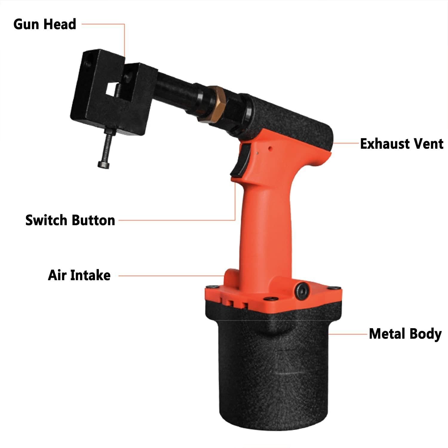 Apriscatole pneumatico, perforatore ad aria industriale da 3,2-12 mm per lamiera, alluminio, ferro, acciaio inossidabile per la decorazione della casa, del negozio di ufficio 9.0MM