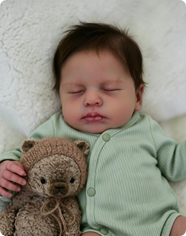 Muñeco Reborn Bebé Niño Realista de 43 cm miniatura 2