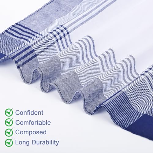 Image of [12 PCS] Handkerchiefs for Men, 16x16 Inch, 100% Soft Cotton Classic Style Handkerchief, Pocket Squares for Men with Check