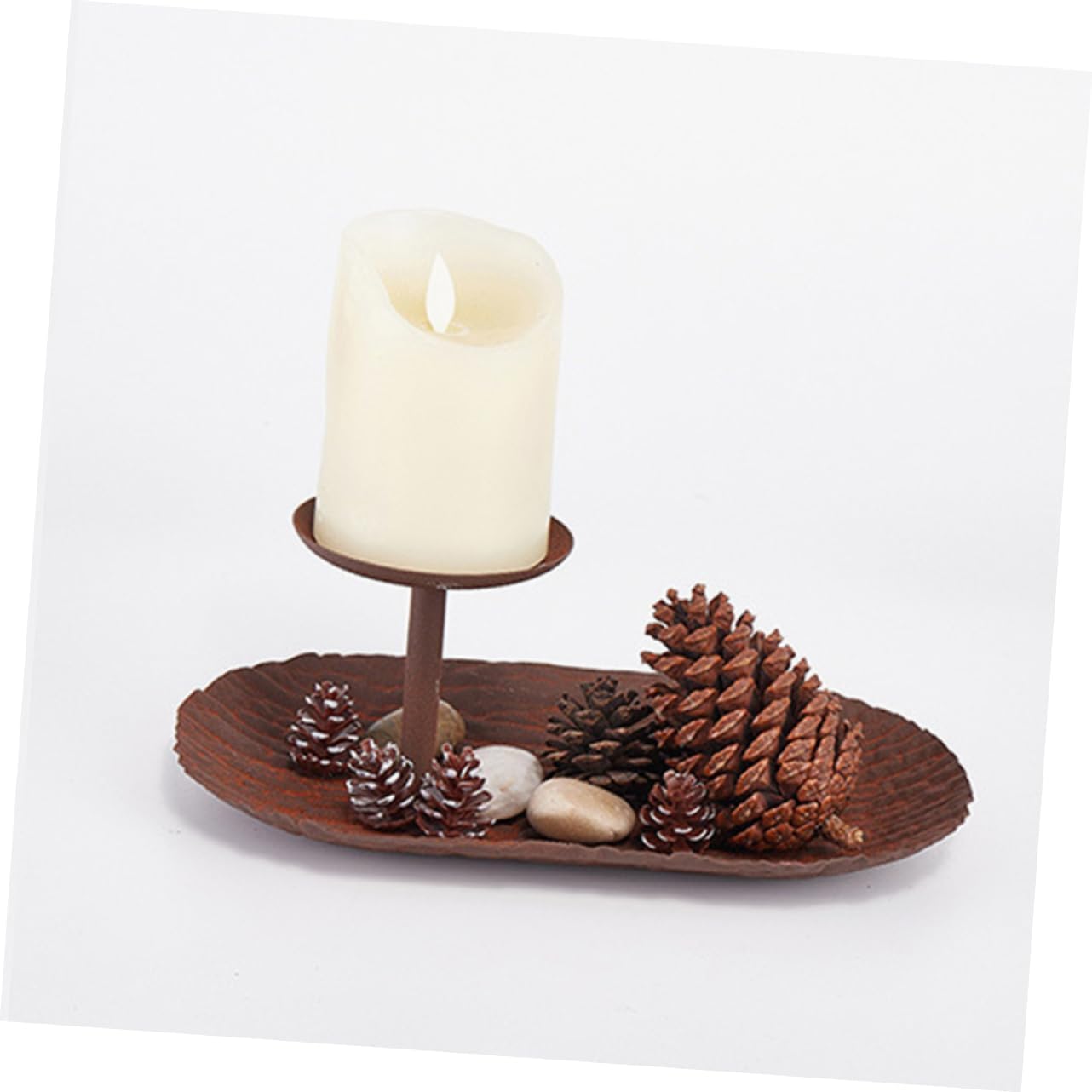 ORFOFE Christmas Candle Holder with and Desktop Tealight Holder for Holiday Decor Festive Candlestick for Home Office and Parties