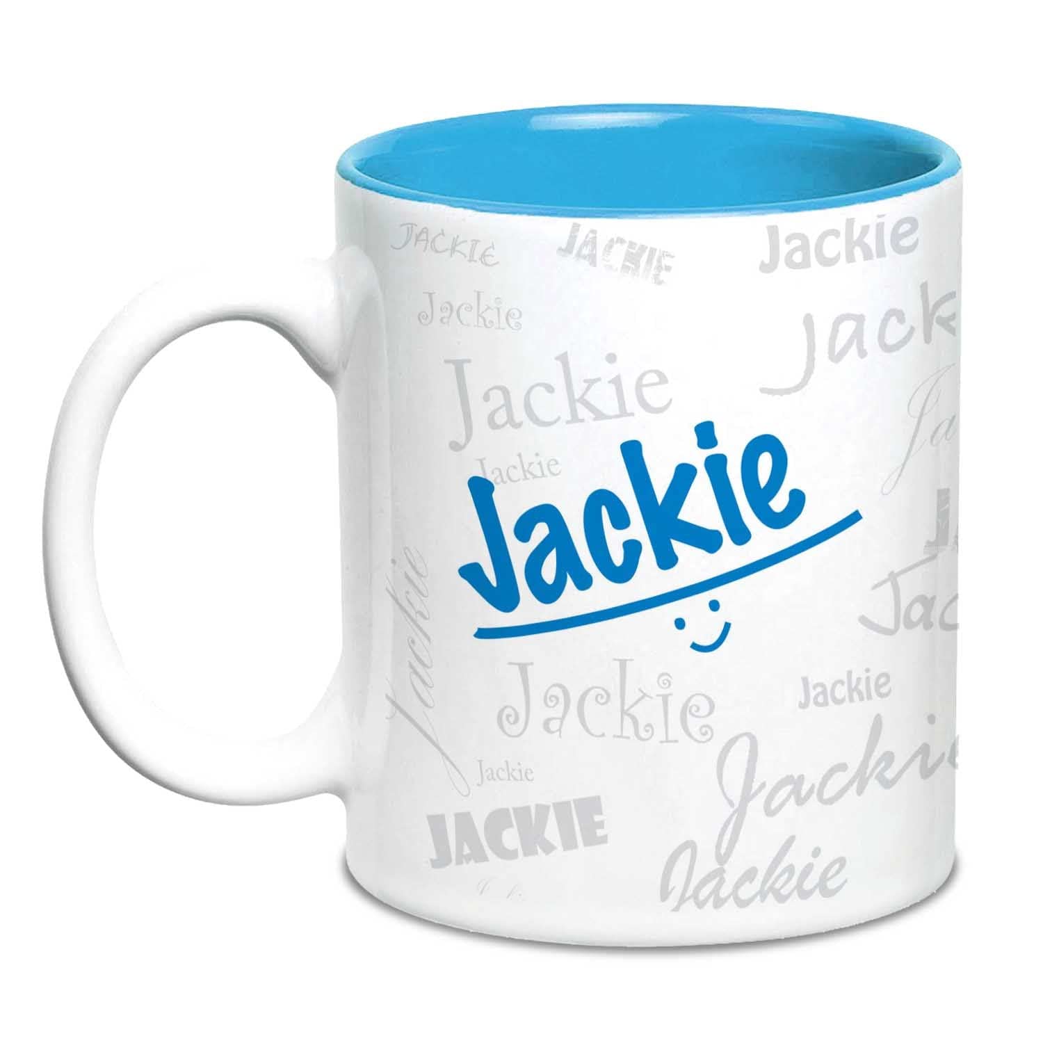 Hot Muggs Me Graffiti Mug - Jackie Personalised Name Ceramic, 315ml, 1 Unit