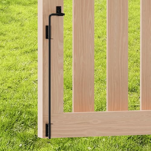 Image of 24 Inch Cane Bolt Gate Drop Rod, Square Heavy Duty Gate Latch, Cane Bolts for Wood Vinyl Metal Fences Gates-(Black Finish,1 Pack)