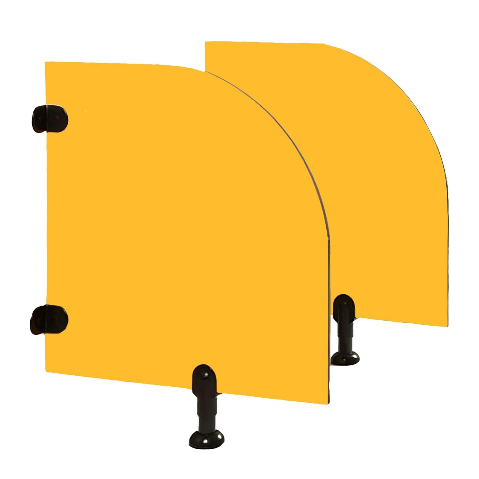 Divisor de urinario para niños 23.6x23.6 Pulgadas Amarillo 2 Paquetes de Montaje en Piso de división para guardería Escuela Baño Privado Sentado Seguro Borde Redondeado Duradero Laminado
