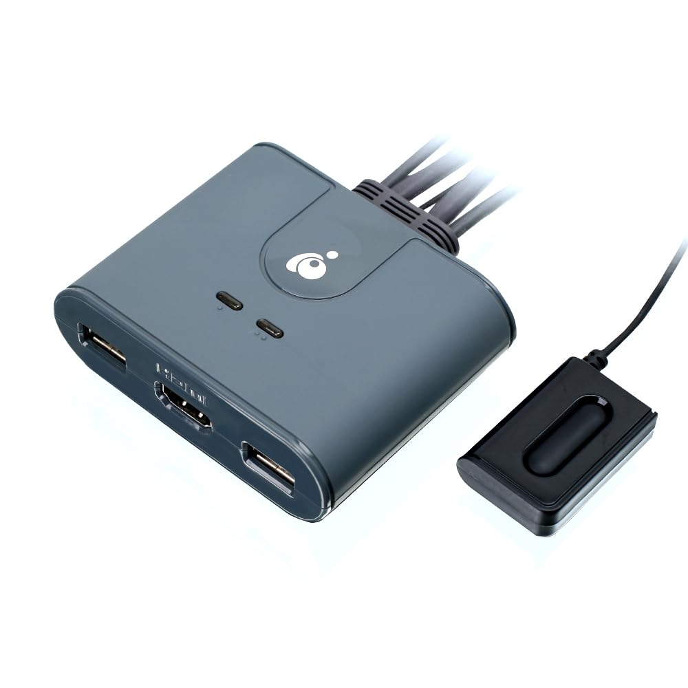 IOGEAR 2-Port HDMI KVM Switch with Cables – USB & HDMI Connections – Control 2 Computers with One Monitor, Keyboard & Mouse – Plug & Play – 1080p/1920x1200 – Windows, Mac, Linux — GCS32HU