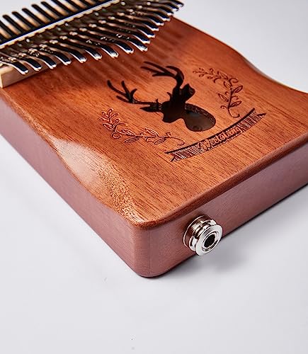 17 Keys Professional Electric Beginners Kalimba Thumb Piano For Gifts, Contained 6.35Mm Aux Cable Connection With Speaker Eq Pick Up And The Tool Set For Tuning #TOP3