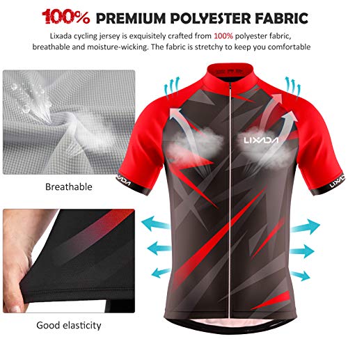 Lixada Men Cycling Jersey Breathable Short Sleeve Bike Shirt and Padded Shorts MTB Bicycle Clothing Suit - Image 5