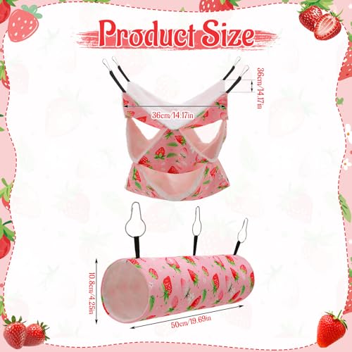 Guiqulai 2 Pcs Guinea Pig Ferret Hammock Set, 3 Tier Small Pet Hanging Hammock with Tunnel Bed Hideout Small Animal Cage Accessories for Hamster Sugar Glider Guinea Pig Ferret Squirrel Chinchilla - Thumbnail 2