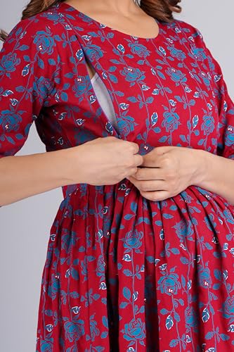 Image of Shantika Women's Maternity Dress Feeding Kurti with Zippers