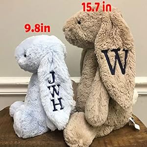 Embroidered Plush Bunny With Child'S Name HandMade Custom Plush Toy Child'S First Easter Gift Embroidered Plush Bunny With ChildS Name HandMade Custom Plush Toy ChildS First Easter Gift