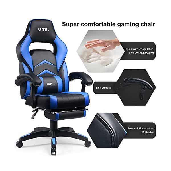 Blue Umi Office Gaming Chair With Footrest Buy Online UK