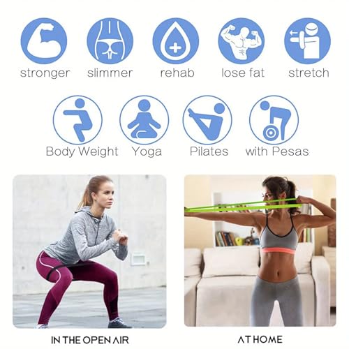 Image of ENZAMOL Unisex Pack of 5 Different Levels Theraband for Exercise Band for Home & Gym Resistance Bands for Workout Free Carrying Bag Resistance Tube Resistance Band for Exercise Stretch Band