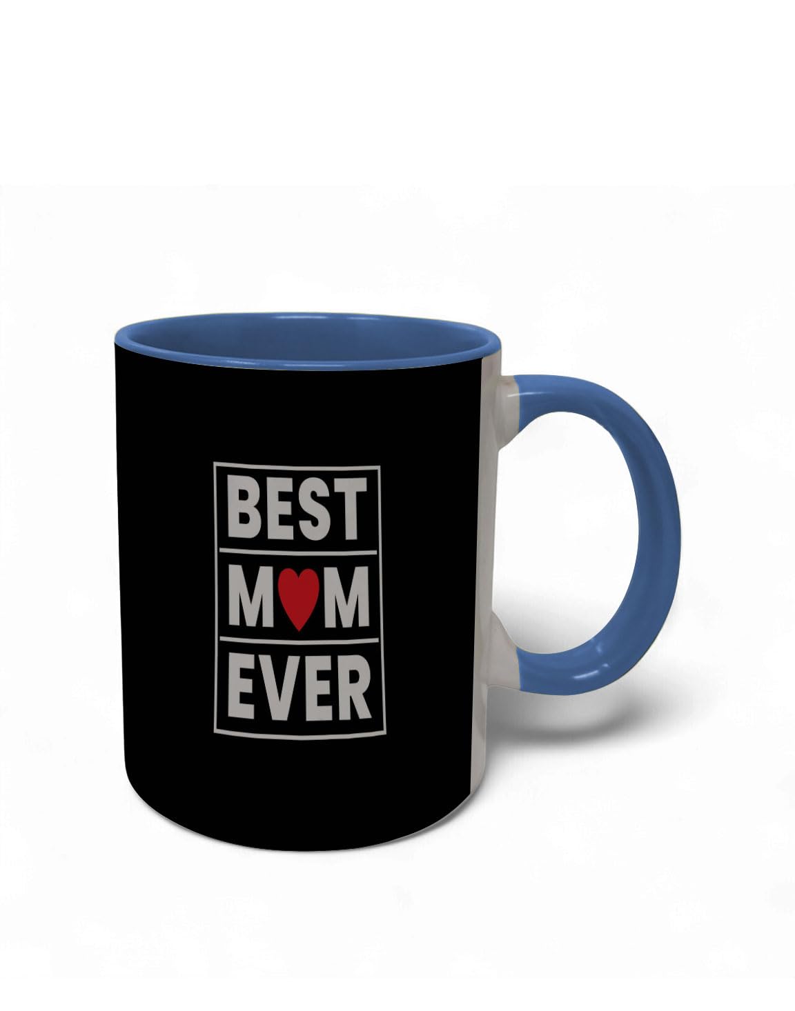 Happy Mothers Day Printed Ceramic Tea/Coffee Mug (Blue Handle) 325ml- Mothers Day Gift,Birthday Gift for Mom,Mother,Mummy(M25-21)