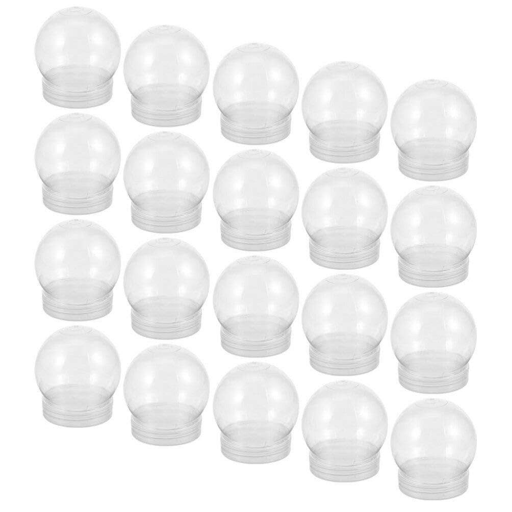 Abaodam 20pcs Globe Kit Reusable Shape Globes with Screw off Caps for Crafts Empty Water for Christmas Decoration and Creative Projects