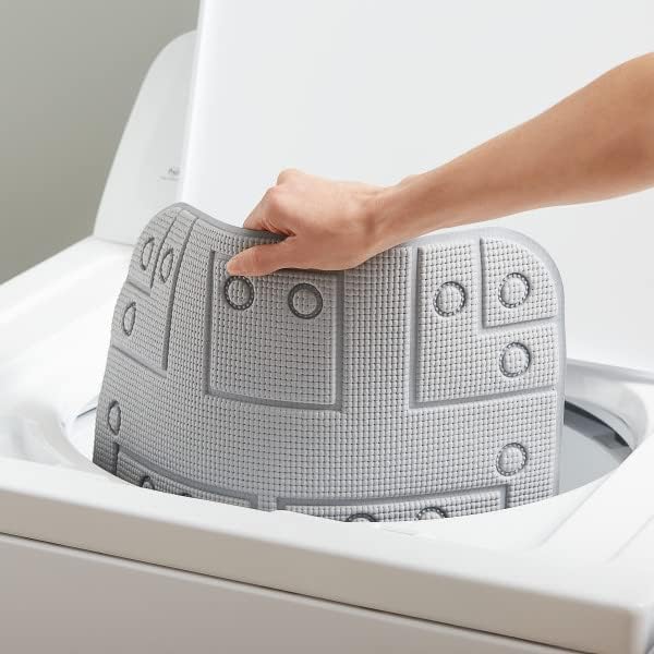 Gray PVC Safety Grip Bathtub Mat with Suction Cups, 17 x 36 Inches