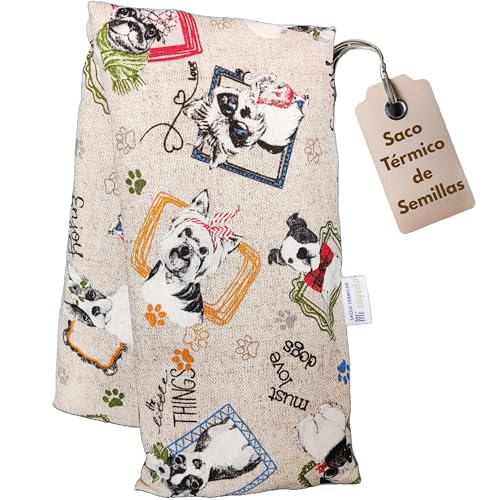 Saco de Semillas para Microondas 57x14 cm con Funda Lavable – Almohadilla Térmica Reutilizable – Saquito Térmico para Cervical y Lumbar – Bolsa de Calor Natural para Cólicos y Dolor Menstrual