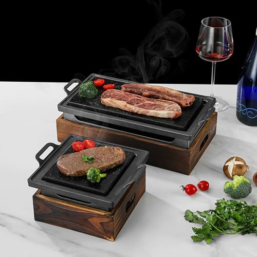 Przenośny japoński bezdymny grill z drewnianą podstawą i tacą na alkohol – idealny do użytku wewnątrz na kemping, do ogrodu, spotkań rodzinnych i aktywności rekreacyjnych na świeżym powietrzu