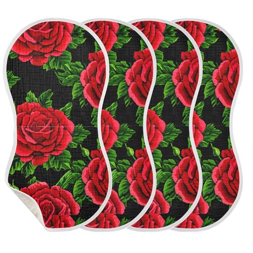 xigua Floral Pattern Baby Burp Cloths for Newborn Boys and Girls 2 Pack, Soft & Absorbent Cotton Baby Burp Cloth, Baby Washcloths, Newborn Towel, Burp Rags3