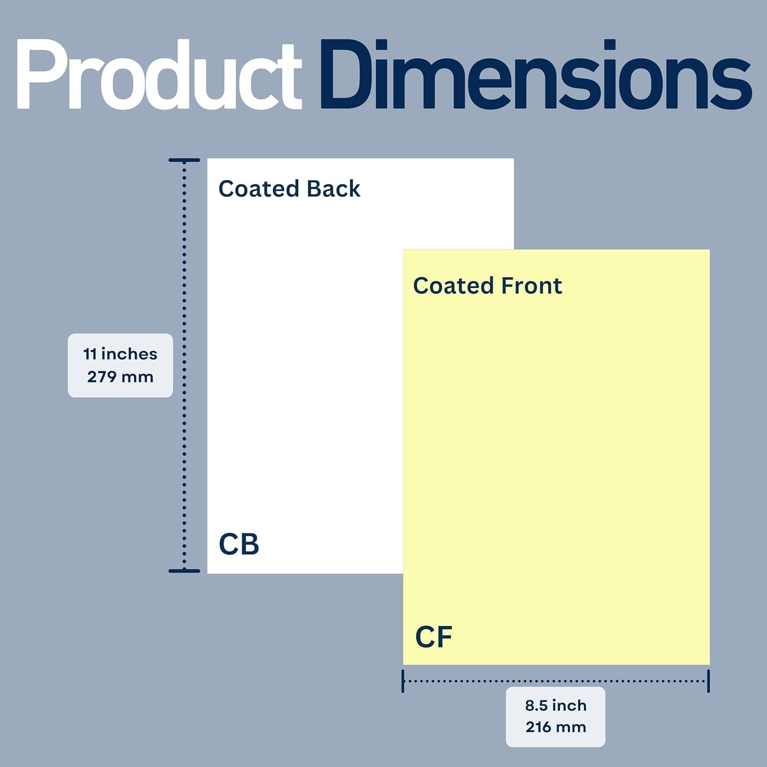 2 Part Reverse NCR Carbonless Paper (5887), 8.5" x 11" Collated Paper, 1 Ream, 250 Sets, 500 Sheets, 92 Bright, CF Canary/CB White - Ideal for Laser & Digital Printers & Perfect for Quality Duplicates