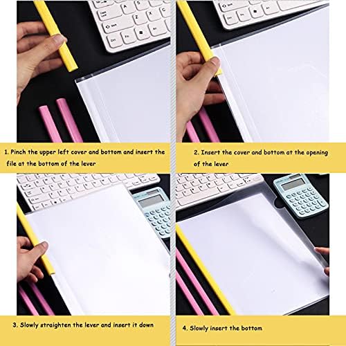 10 Pcs A4 Report Covers with Sliding Bar,Project Presentation Covers,Transparent Document Binder, Project Folders Plastic,Sliding Bar Binder for Home School Office Documents Resume Classification