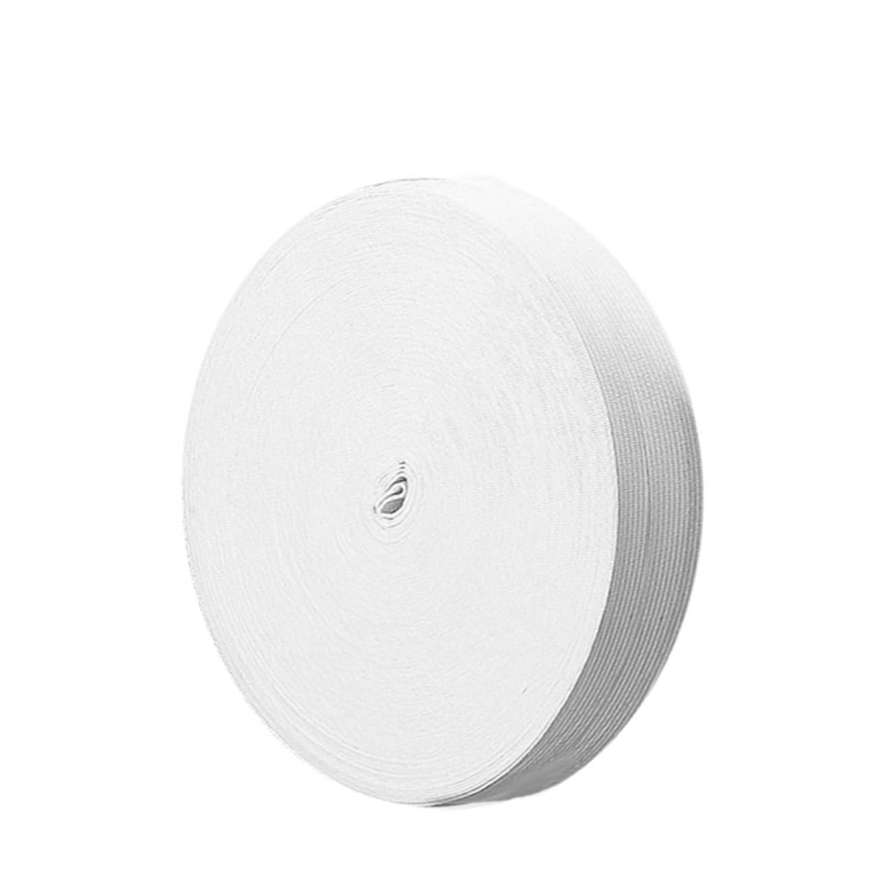 1rotolo Fettuccia Elastico Piatto Metri Banda Elasticizzata per Cucito Accessori per Abbigliamento Bianco Resistente e Stretch per Progetti e Moda