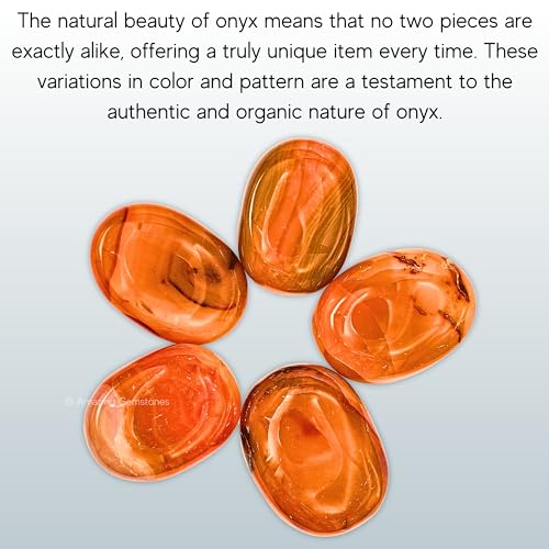 Image of Amazing Gemstone Red Onyx Crystals and Healing Stones - Large Palm Stone Crystals Piedra - Crystal for Good Luck, Balanced Positive Energy, Meditation - Unique Stocking Stuffers, Gifts for Women, Men