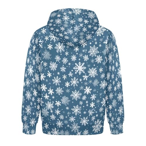 Kids Hoodies Sweaters Christmas Xmas Snowflake Hooded Sweatshirts with Big Pockets for Boys Girls B04003922