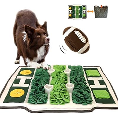 GAXCO Snuffle Mat for Dogs, Pet Slow Feeding Mat for Dogs, American Football Theme with a Snuffle Ball, Interactive Feeding Games Puzzle Toys Encourages Natural Foraging Skills