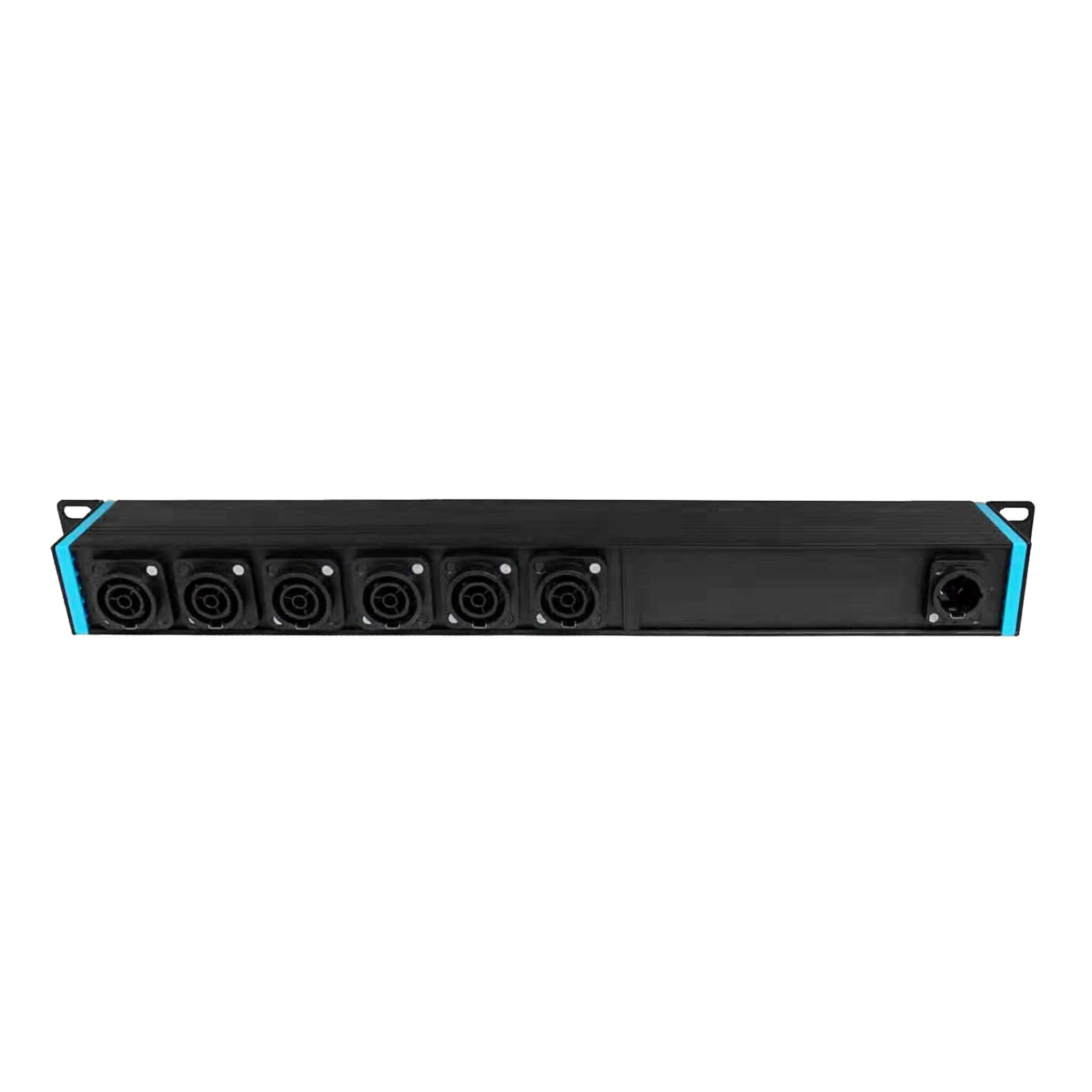 Infitronic INSV1011 19 Zoll PDU 1HE, 6-Fach Power Twist TR1 Steckdosenleiste (True1 kompatibel), Stromverteiler mit USB & LED Schwanenhalslampe, H07RN-F Gummikabel, Überspannungsschutz, Rack-Licht