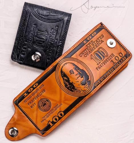 Men's US Dollar Wallet Creative Vintage Wallet Bill Money Bifold Safe Purse With Magnetic Buckle (brown)4