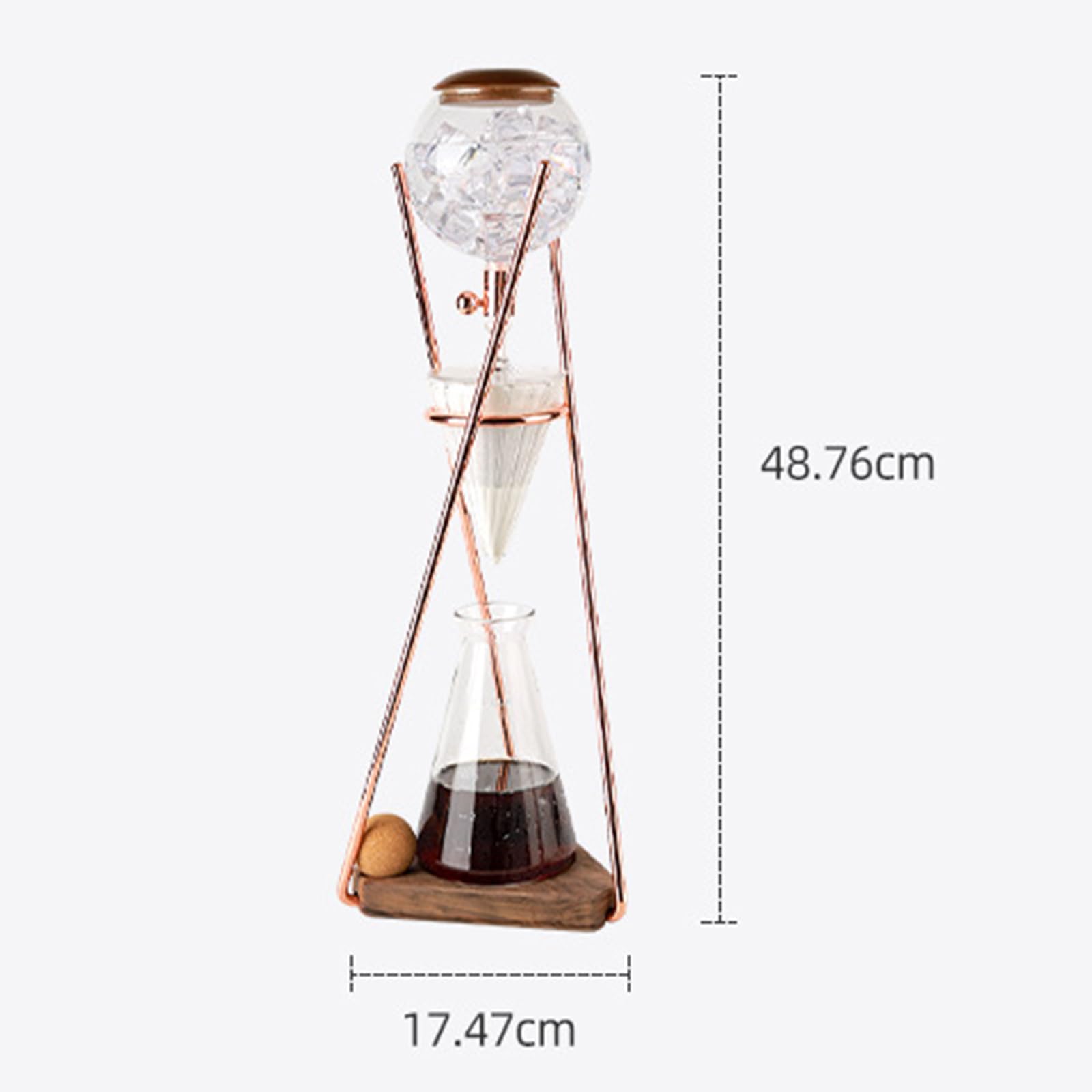 Cold Brew Coffee Tower, 500 Ml Eiskaffeemaschine, Mit Slow Drip-Technologie, Edelstahlständer, Glaskanne, Handgespülter Espresso, Ergibt 3-5 Tassen