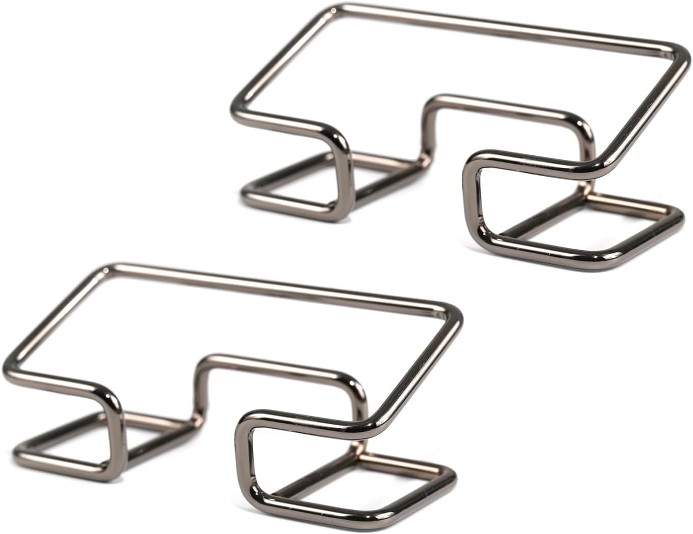 Desktop Business Card Holder, Metal Business Card Holder Display, Business Card Stands for Desk, 2 Pack, Black