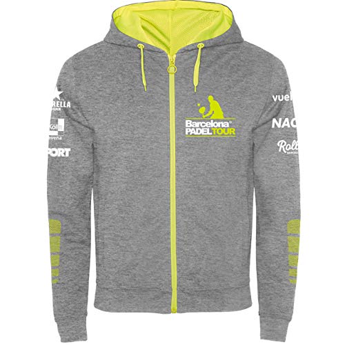 Barcelona Padel Tour Sudadera Cremallera Unisex Gris Amarillo S