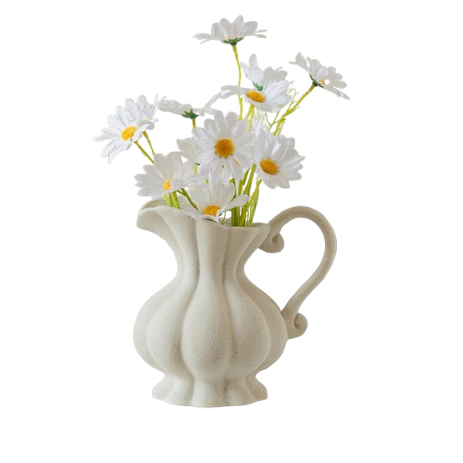 Ceramiczny wazon Wazon z kremem na kwiaty, dekoracyjny wazon z trawy pampasowej, nowoczesny mały wazon do domu Salon Stół Farm,White