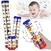 3 Pieces Rainmaker Rain Stick for Baby Shaker Sensory Auditory Musical Instrument Rattle Tube Plastic Toy for Boys and Girls, 4 Inches, 8 Inches, 12 Inches, One for Each Size