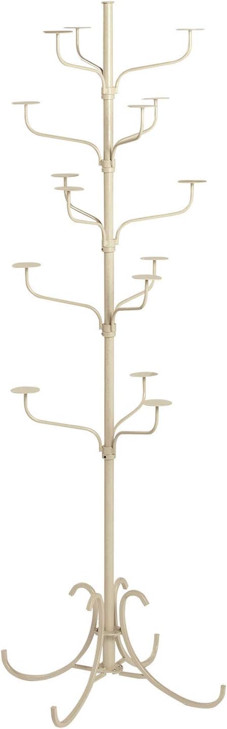 SSWBasics Boutique Ivory 5-Tier Hat Rack Stand, 72" H Standing Hat Rack, Elegant Hat Display Rack Holds 15 Hats for Organized Storage