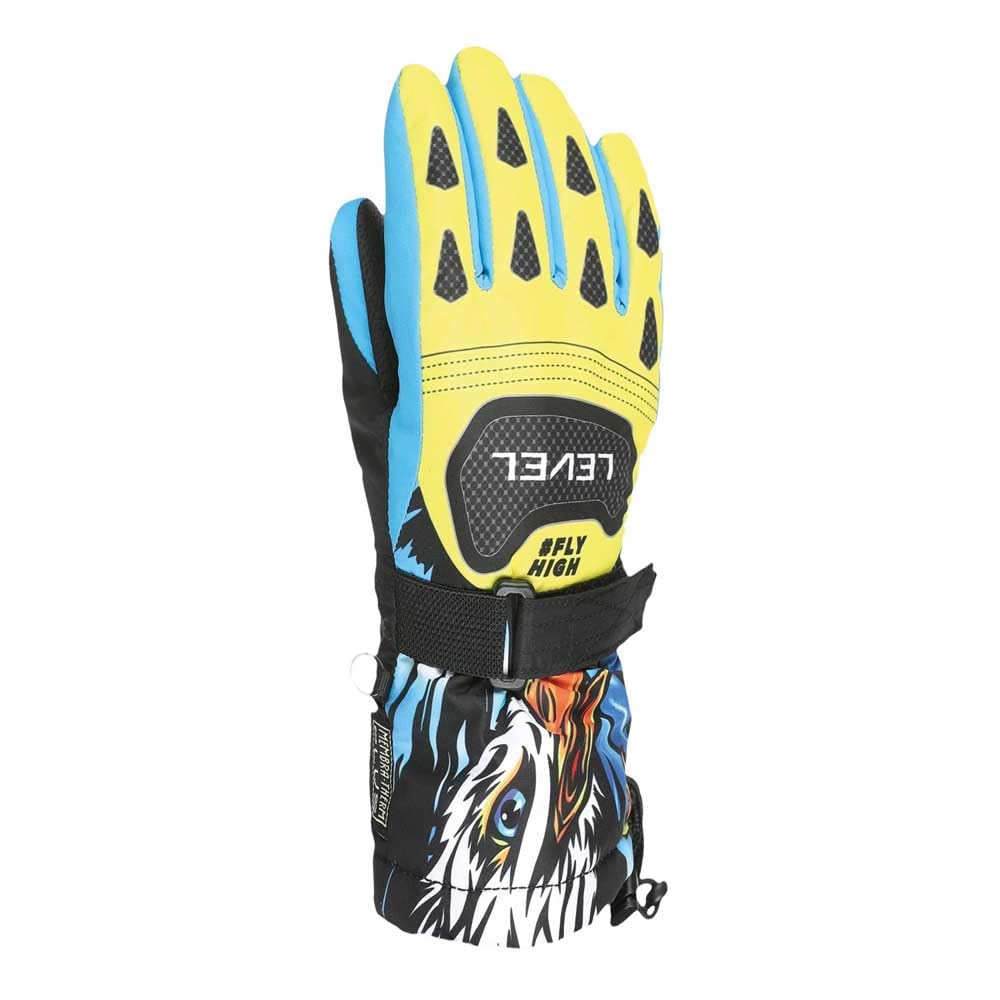 Level Guantes de esquí para niños (talla 5-6J), color amarillo y azul