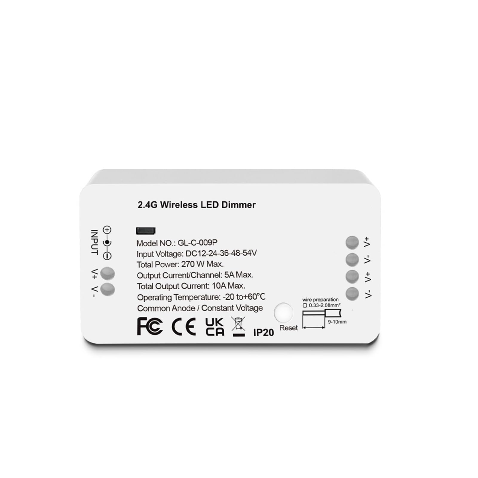 Contrôleur de bande lumineuse LED à variateur unique pour éclairage ruban à tension constante