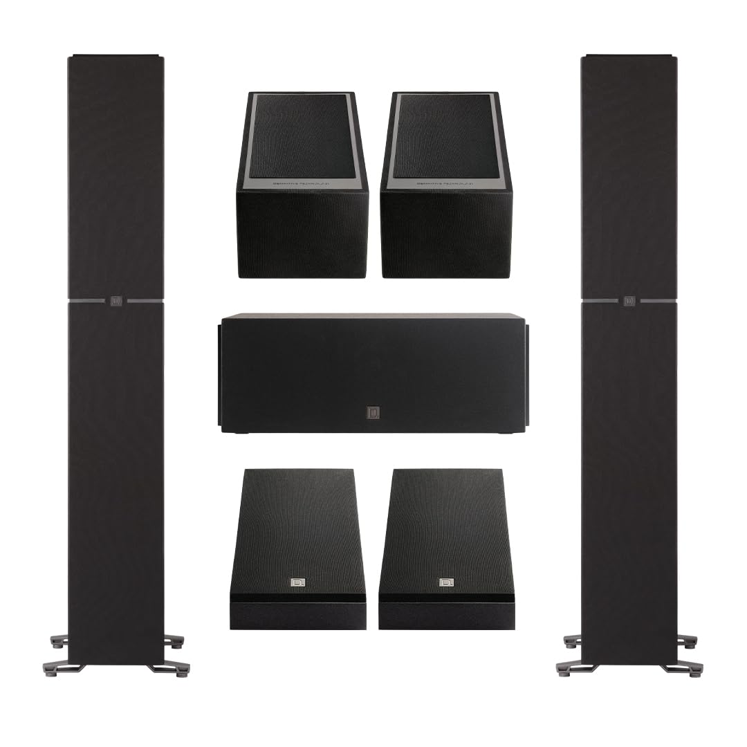 Definitive Technology Dymension Atmos Home Theater System - Bundle with (2) DM70 Towers, (1) DM10 Center Channel, (2) DM95 Rear Speakers and, (2) DM90 Atmos Speakers