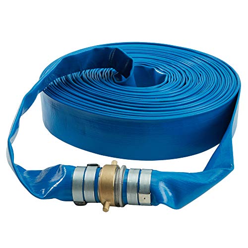 Blue 2" X 100' Pool Pump Water Pvc Hose - Backwash Filter Discharge Drain Hose - Blue Lay Flat Trash Pump Rubber Hose #TOP4