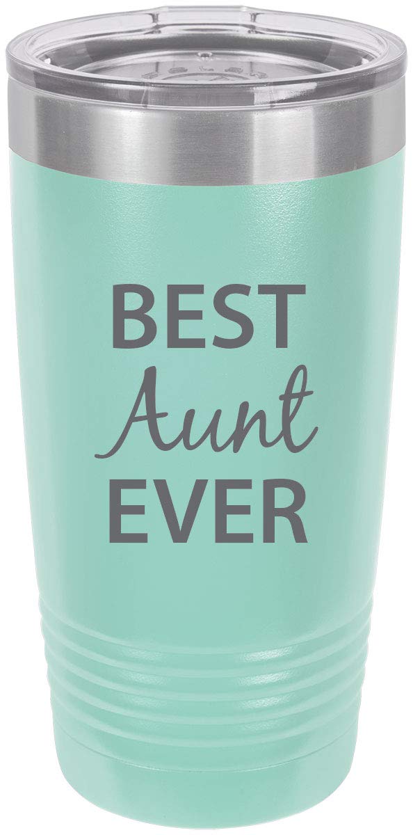 Best Aunt Ever Stainless Steel Engraved Insulated Tumbler 20 Oz Travel Coffee Mug Teal