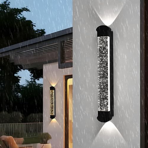 Luminaire mural IP65 etanche haut bas en aluminium noir