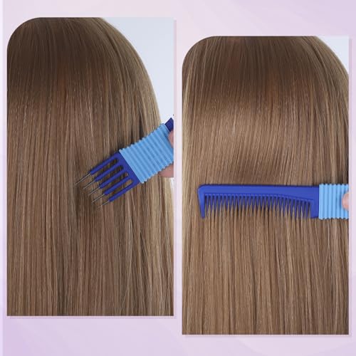 Set de 3 Peines para Peinar con Punta Metálica Azul Negro Morado miniatura 4
