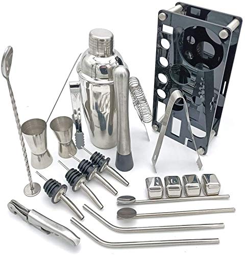 Kit de bartender 23 piezas con coctelera de acero inoxidable miniatura 2