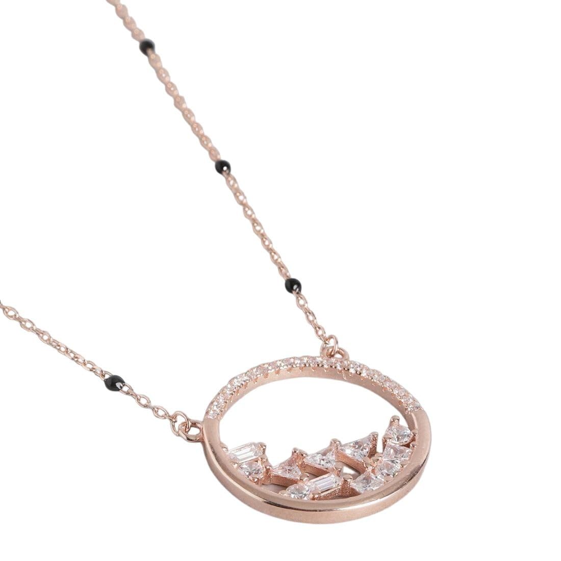 ZAVYA 925 Sterling Silver Cubic Zircon Rose Gold Plated Womens Floral Mangalsutra| Gift for Women | With Authenticity Certificate & 925 Stamp (B0C7KJ81BG) Amazon Price History, Amazon Price Tracker