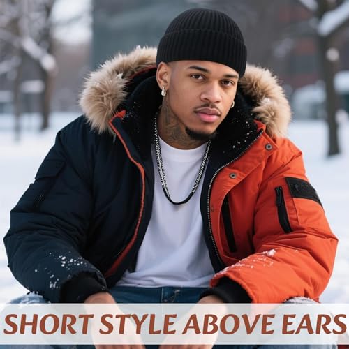 Image of Wool Fisherman Beanies for Men Women Short Cuff Knit Beanie Winter Warm Hats Trawler Hat Stylish Watch Cap