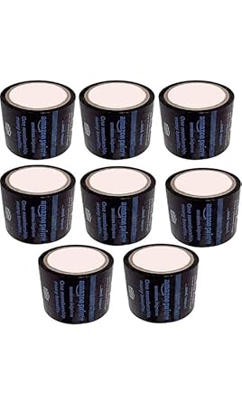 Kunchit Ama zon Prime Packaging Tape Lenght 65 Meters (3 Inch,72 mm) 42 micron Amazon Water Mark Very Strong Adhesive Tape_Pack of 8