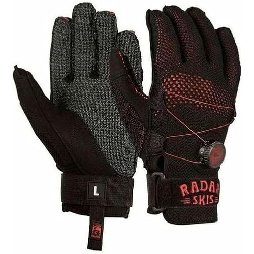 Radar Water Ski Gloves - AirKnit-K BOA Inside-Out Glove - Black/Red
