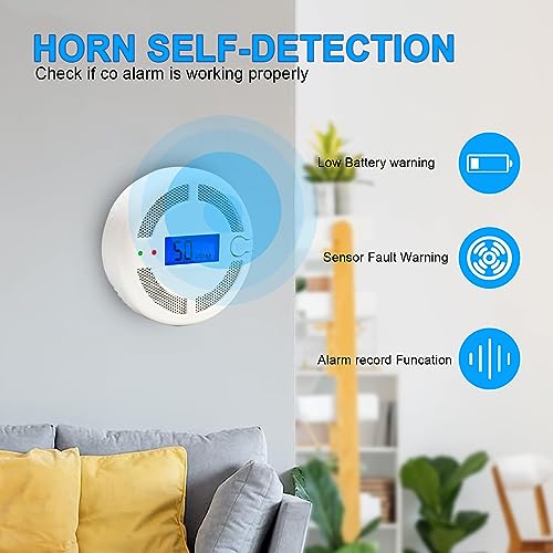 Carbon-Monoxide-DetectorBattery-Powered-CO-Monitor-Alarm-for-HomeDepotCO-Detector-Portable-with-LED-Digital-DisplaySound-WarningTest-ButtonBatteries-NOT-Included